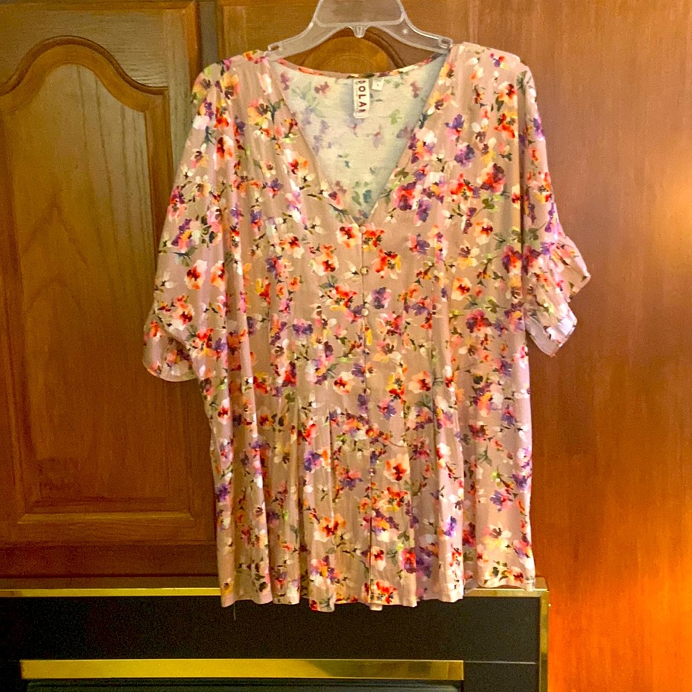 Blouse purchased from ANTHROPOLOGY- Dolan brand. Beautiful colors.